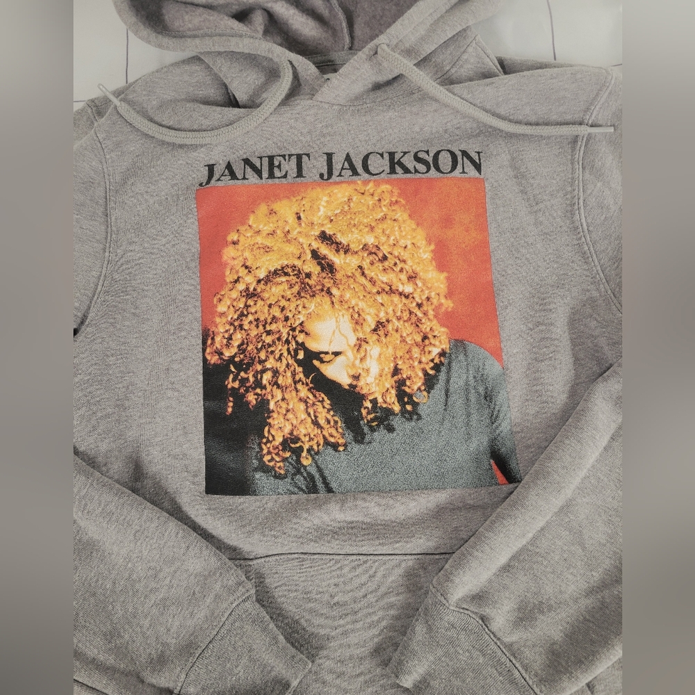 Ladies Janet Jackson Gray Hoodie Sweater, Small - Picture 2 of 6